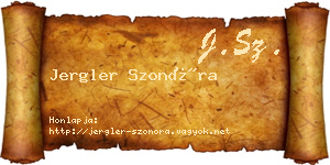 Jergler Szonóra névjegykártya