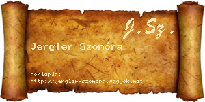 Jergler Szonóra névjegykártya
